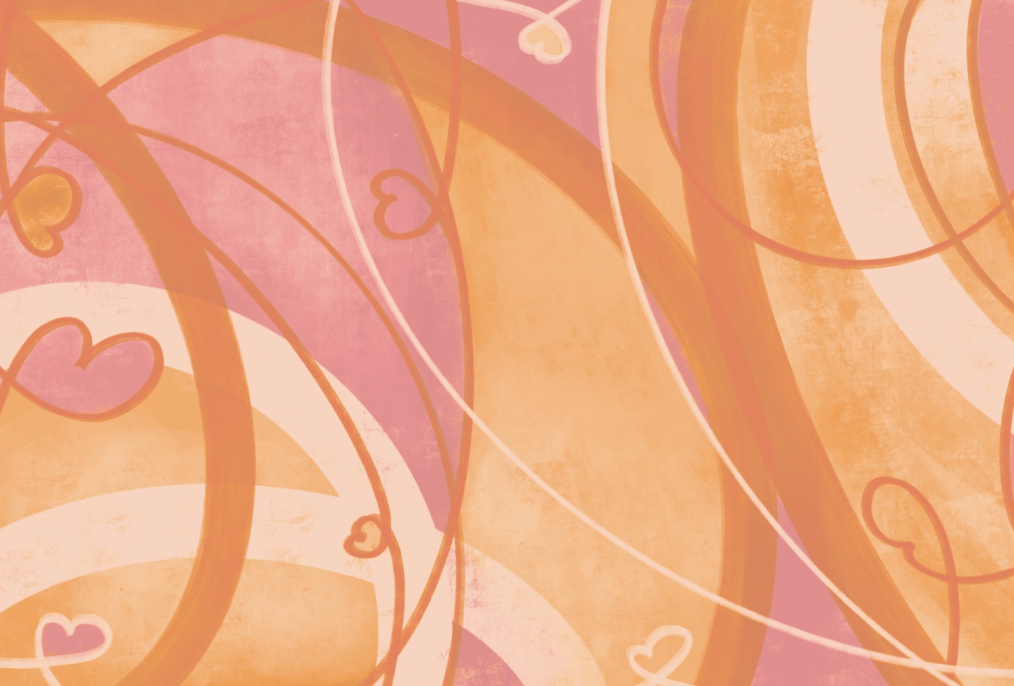 Pink and orange swirls and hearts Pink and orange swirls and hearts