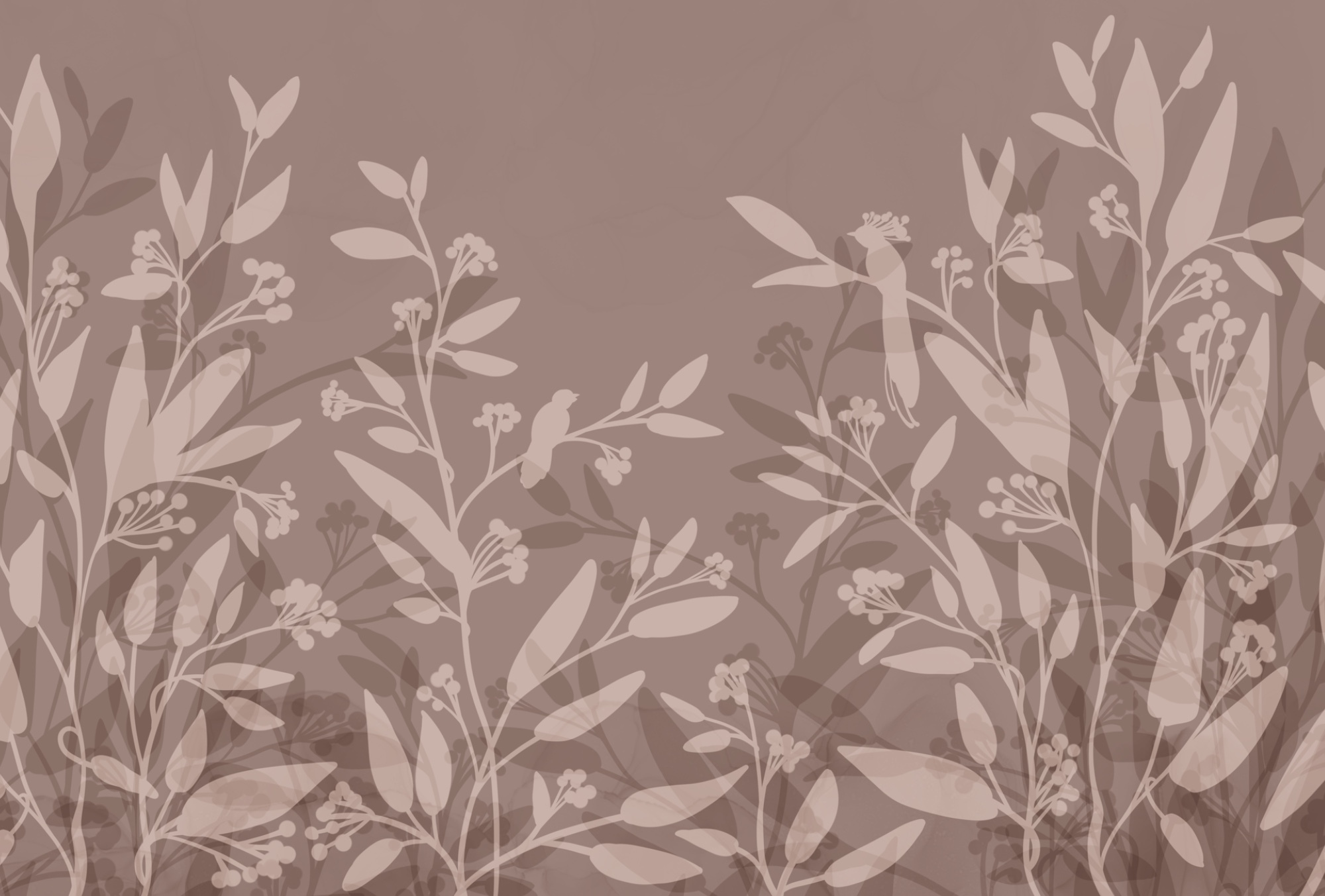 Gentle leaf silhouettes on muted background Gentle leaf silhouettes on muted background