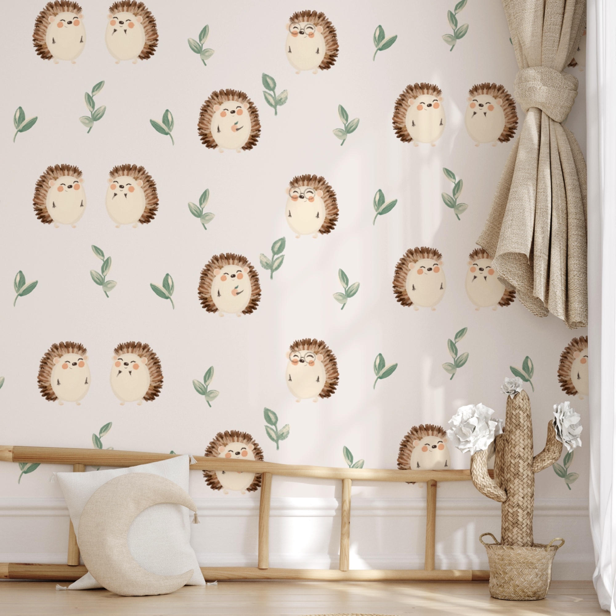 Patrón de erizos y hojas Patrón de erizos y hojas