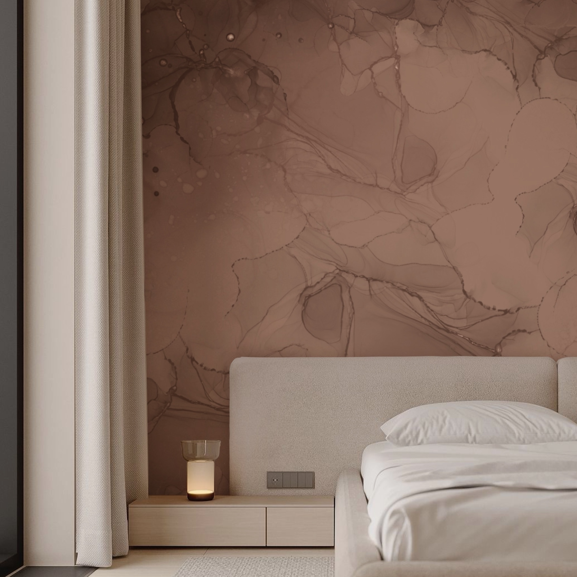 Tonos cálidos fluidos en motivos abstractos