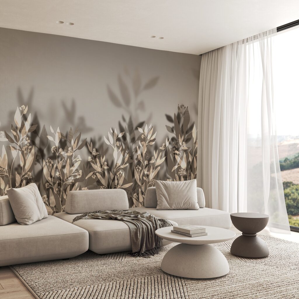 Hojas delicadas en sombras suaves