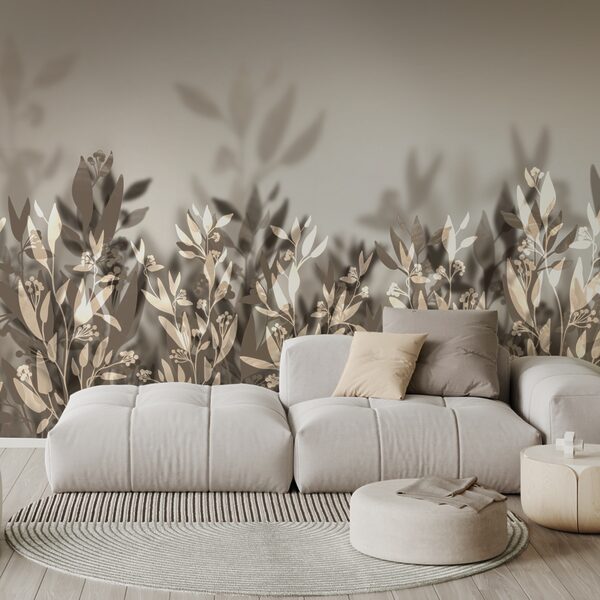 Hojas delicadas en sombras suaves