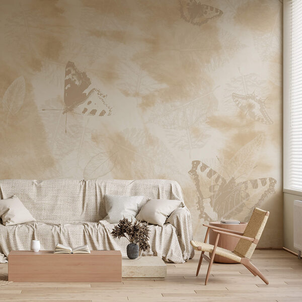 Delicadas mariposas sobre fondo suave