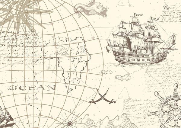 Mapa del mundo y un barco t00178p 600x424 - Mapa del mundo y un barco