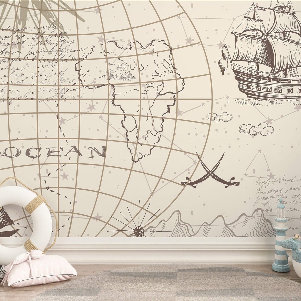 Mapa del mundo y un barco t00178pir2 1024x1024 - Mapa del mundo y un barco