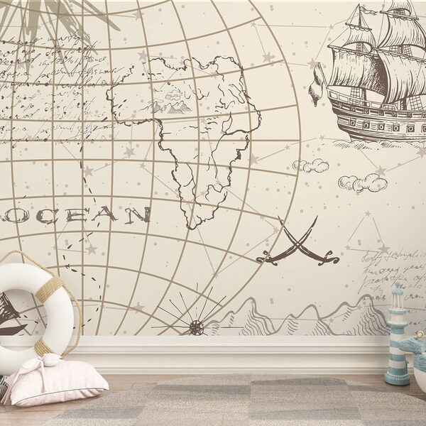 Mapa del mundo y un barco t00178pir2 600x600 - Mapa del mundo y un barco