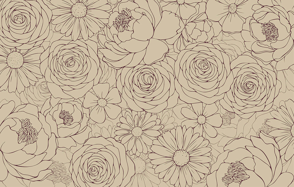 Murales Motivos florales en tonos suaves Murales Motivos florales en tonos suaves