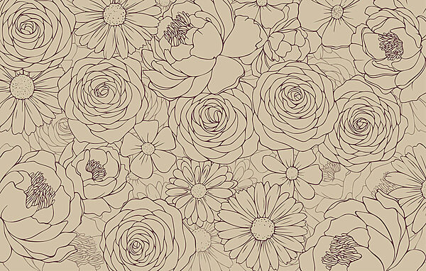 Murales Motivos florales en tonos suaves Murales Motivos florales en tonos suaves