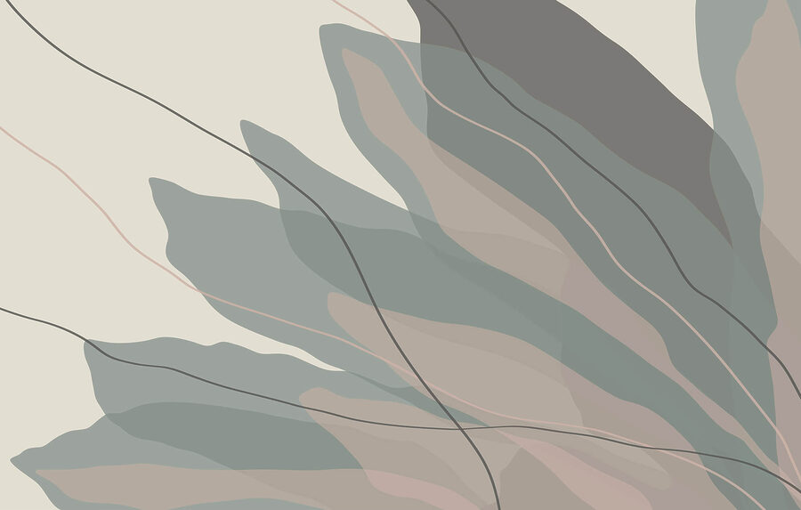 Murales Formas fluidas en tonos suaves.