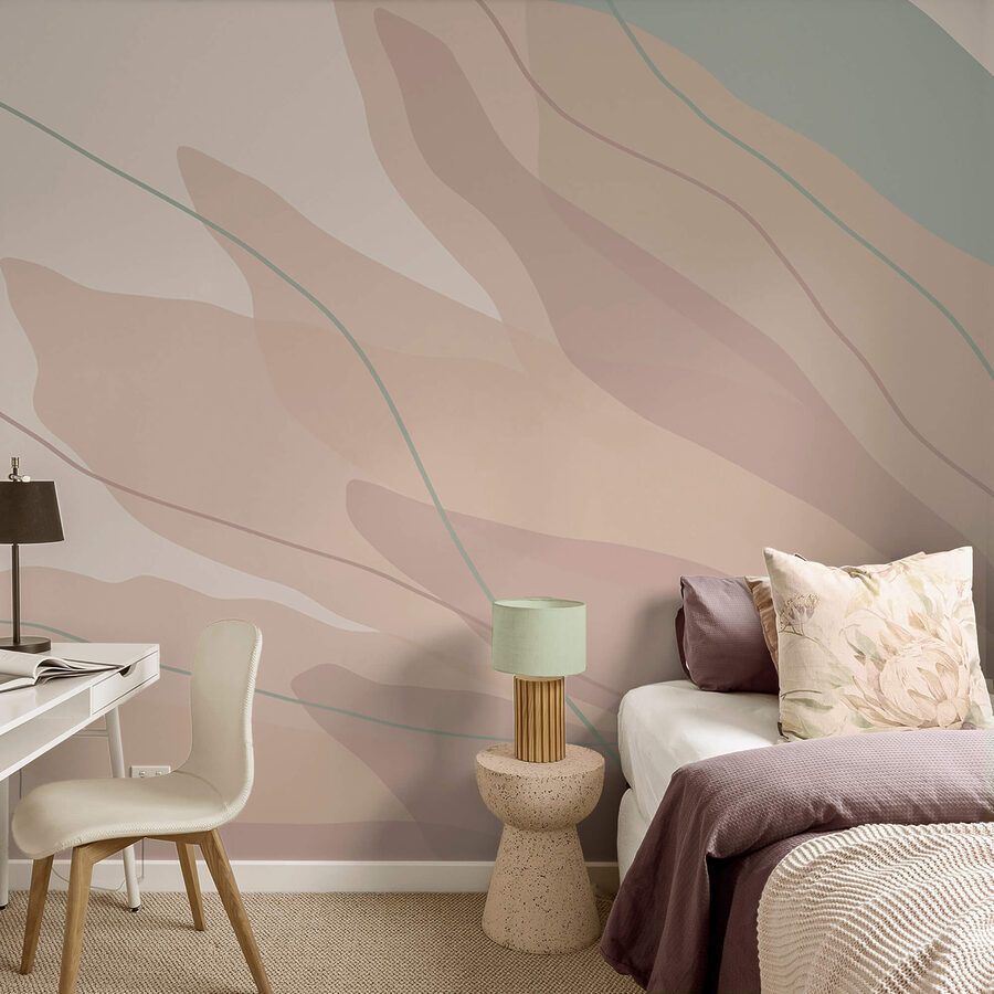Murales de pared Tonos suaves y formas fluidas se unen.