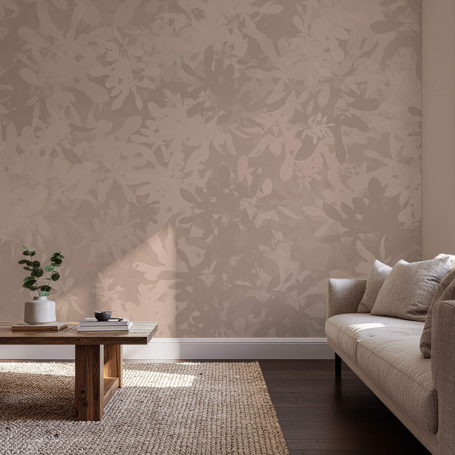 Murales de pared Suaves motivos florales en tonos apagados