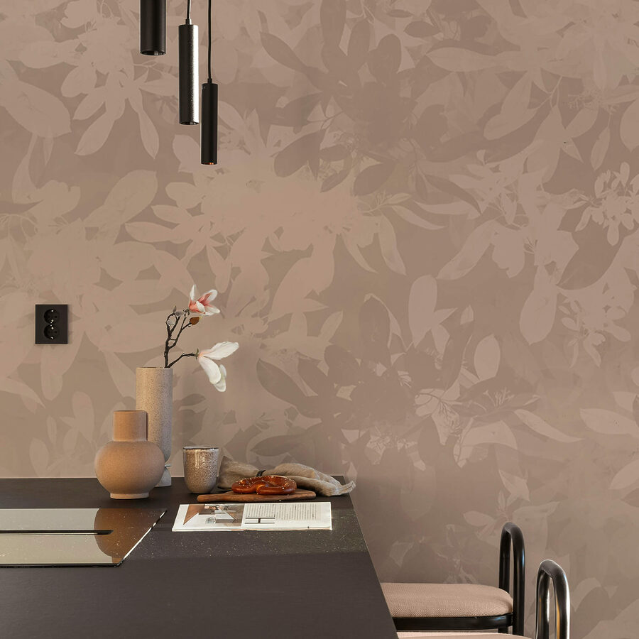 Murales de pared Suaves motivos florales en tonos apagados