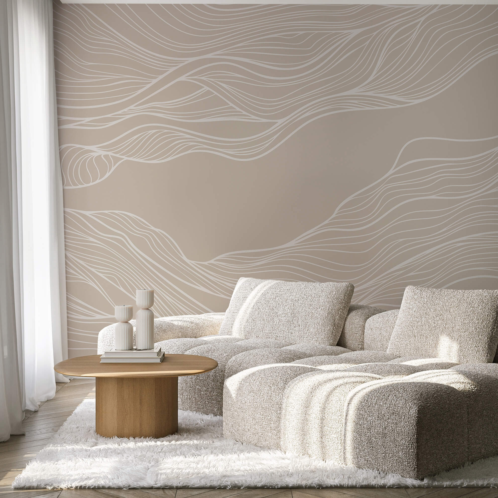 Líneas blancas sobre fondo marrón