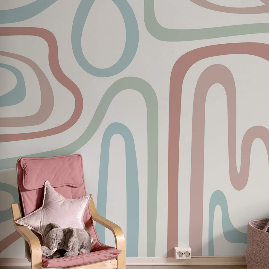 Murales Líneas de colores sobre fondo blanco