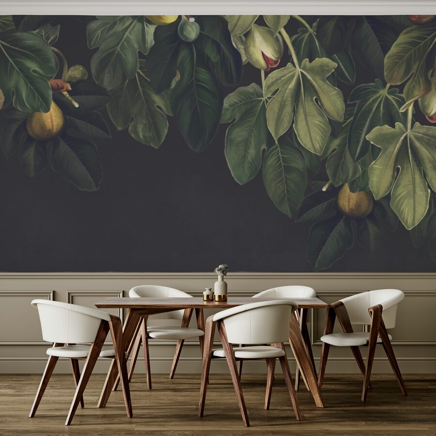 Follaje exuberante con un vibrante despliegue de frutos