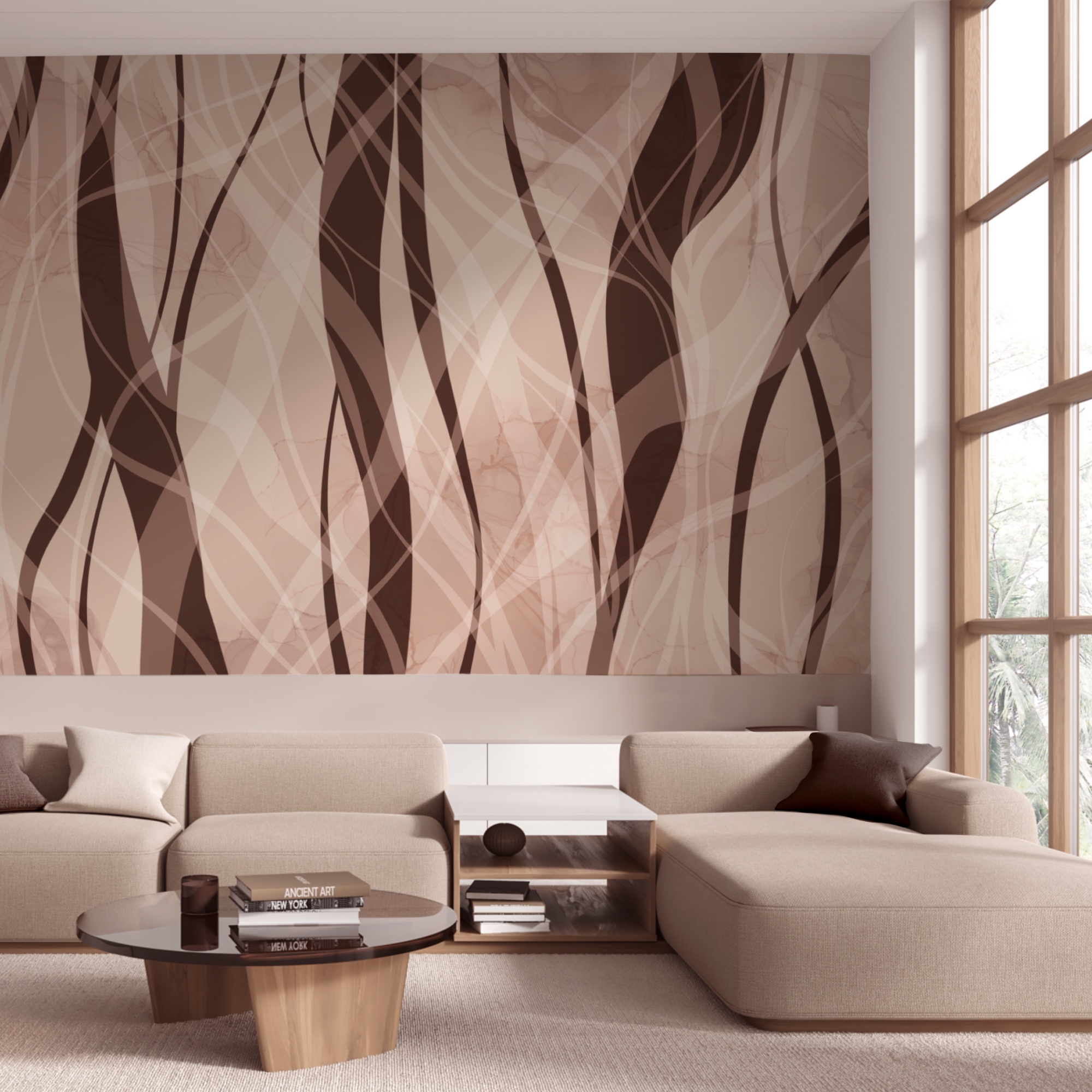 Suaves ondas en cálidos tonos tierra Suaves ondas en cálidos tonos tierra