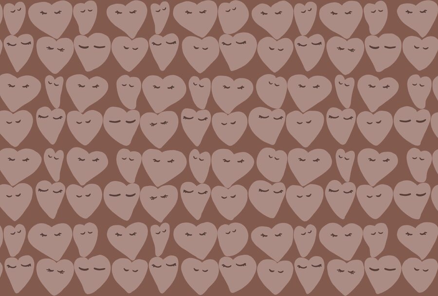 Patrones de corazón que difunden alegría por todas partes