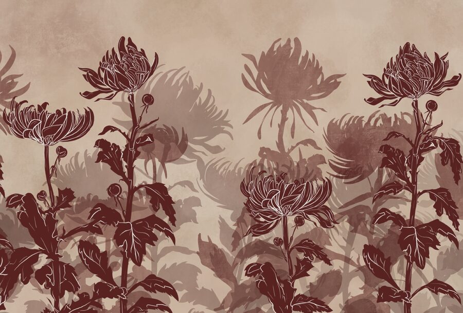 Dibujo de flores y hojas