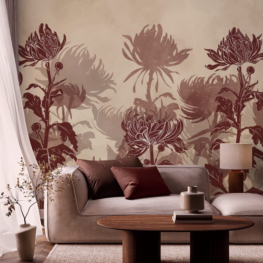 Dibujo de flores y hojas