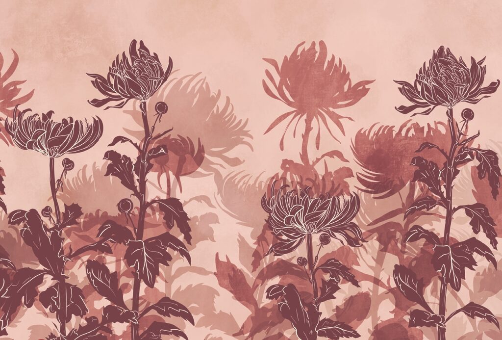 Dibujo de flores y hojas Dibujo de flores y hojas