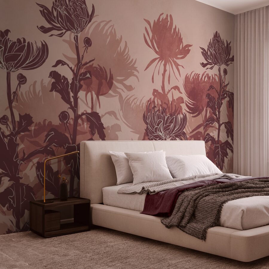 Dibujo de flores y hojas