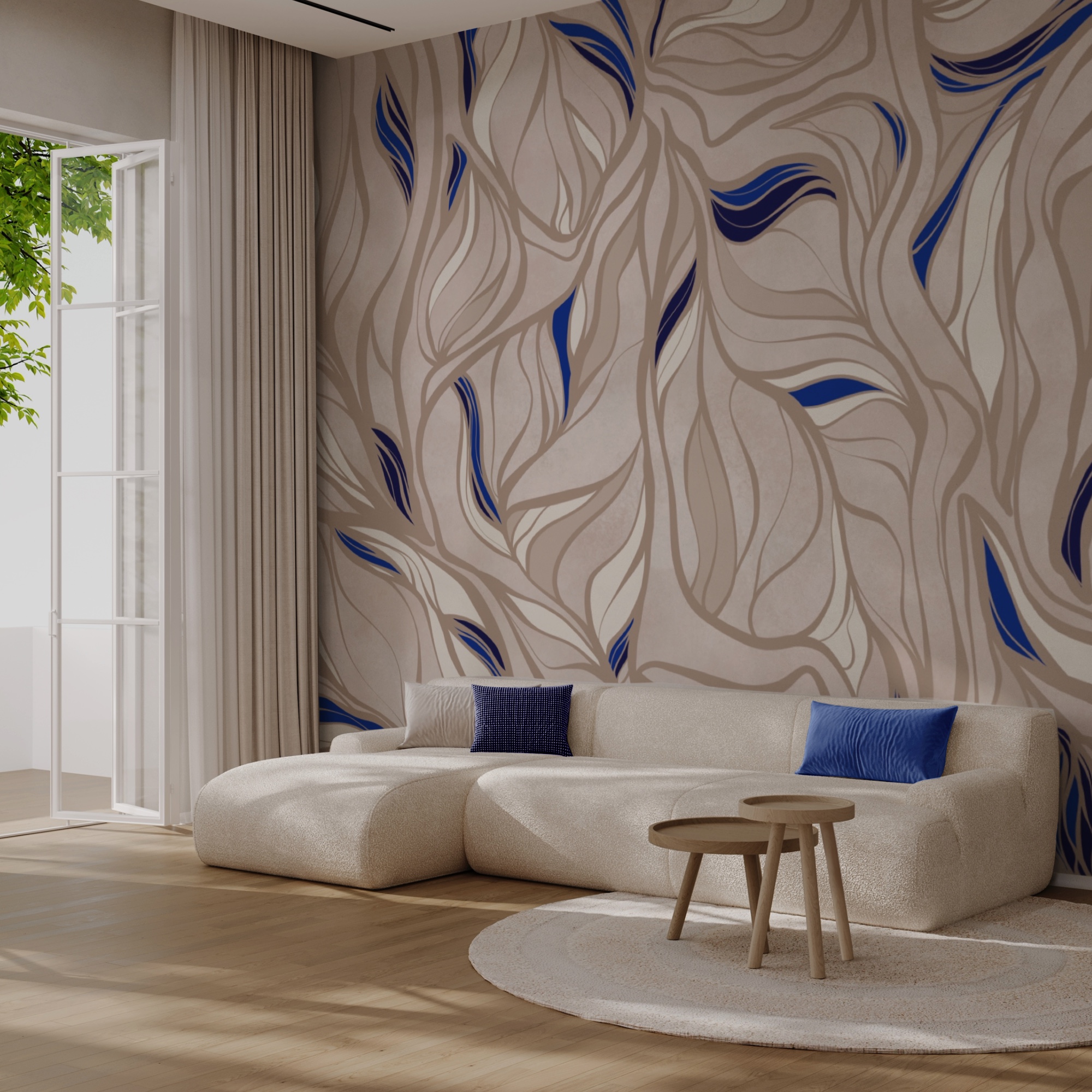 Patrón de líneas azules y fuego Patrón de líneas azules y fuego