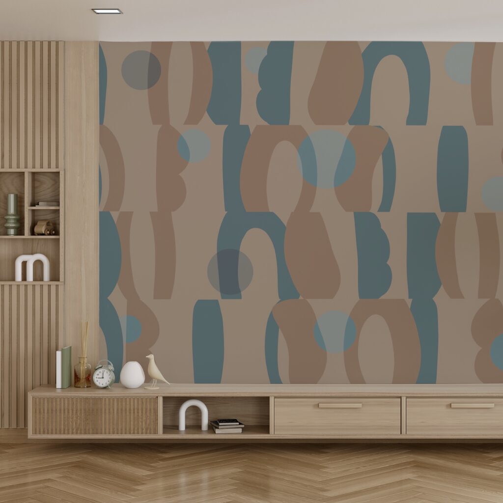 Patrón de formas azules y marrones Patrón de formas azules y marrones