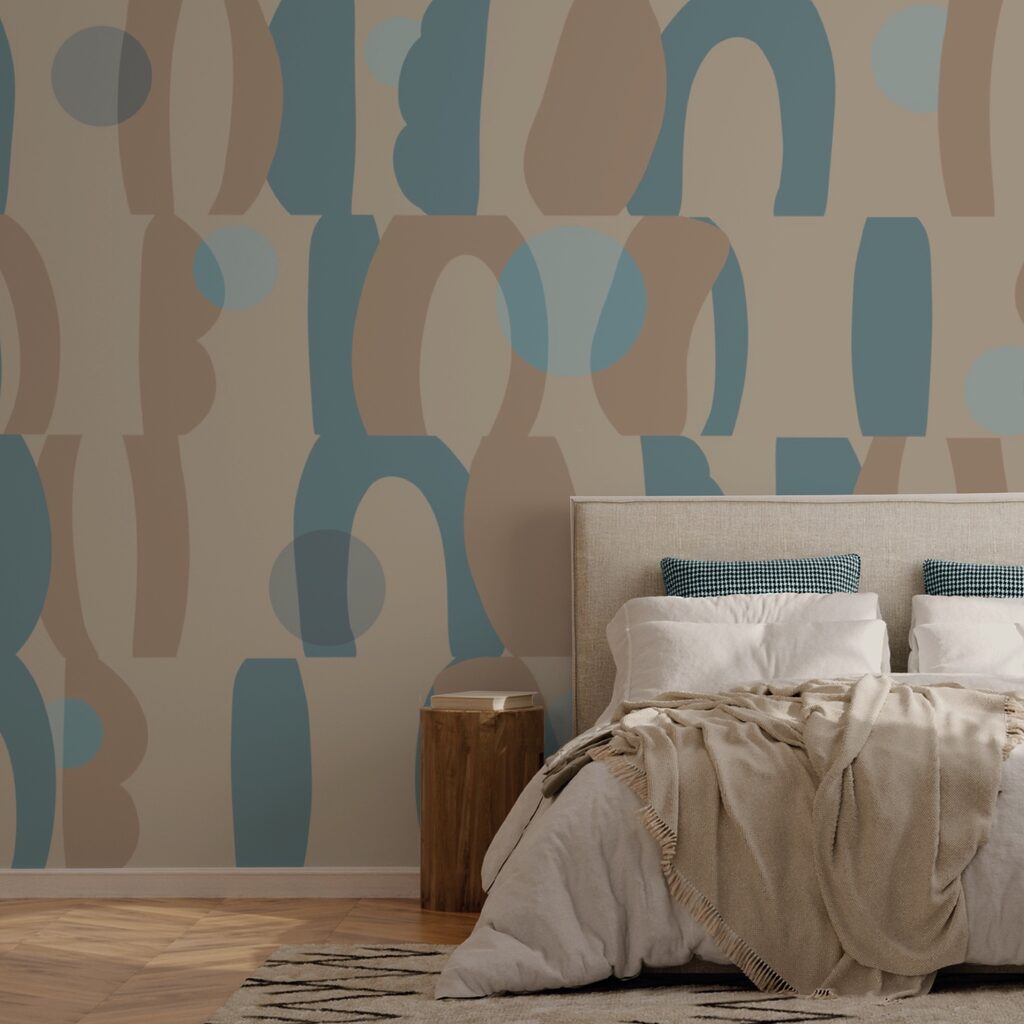 Patrón de formas azules y marrones Patrón de formas azules y marrones