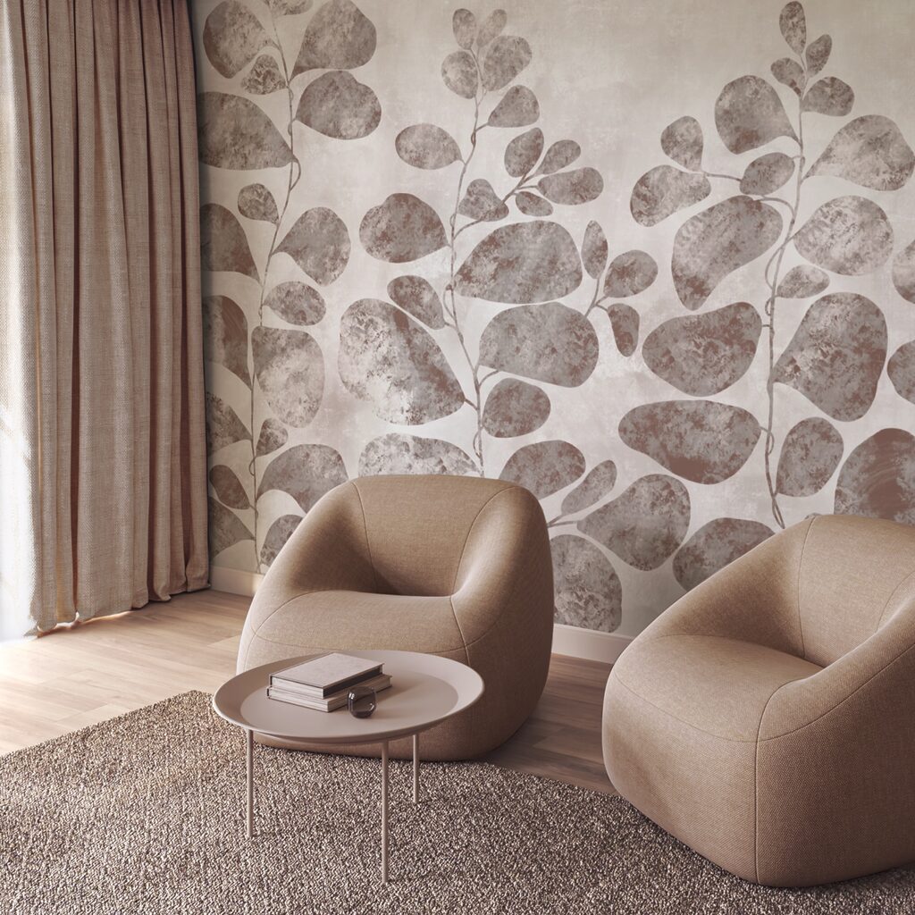 Suaves hojas sobre un fondo apagado