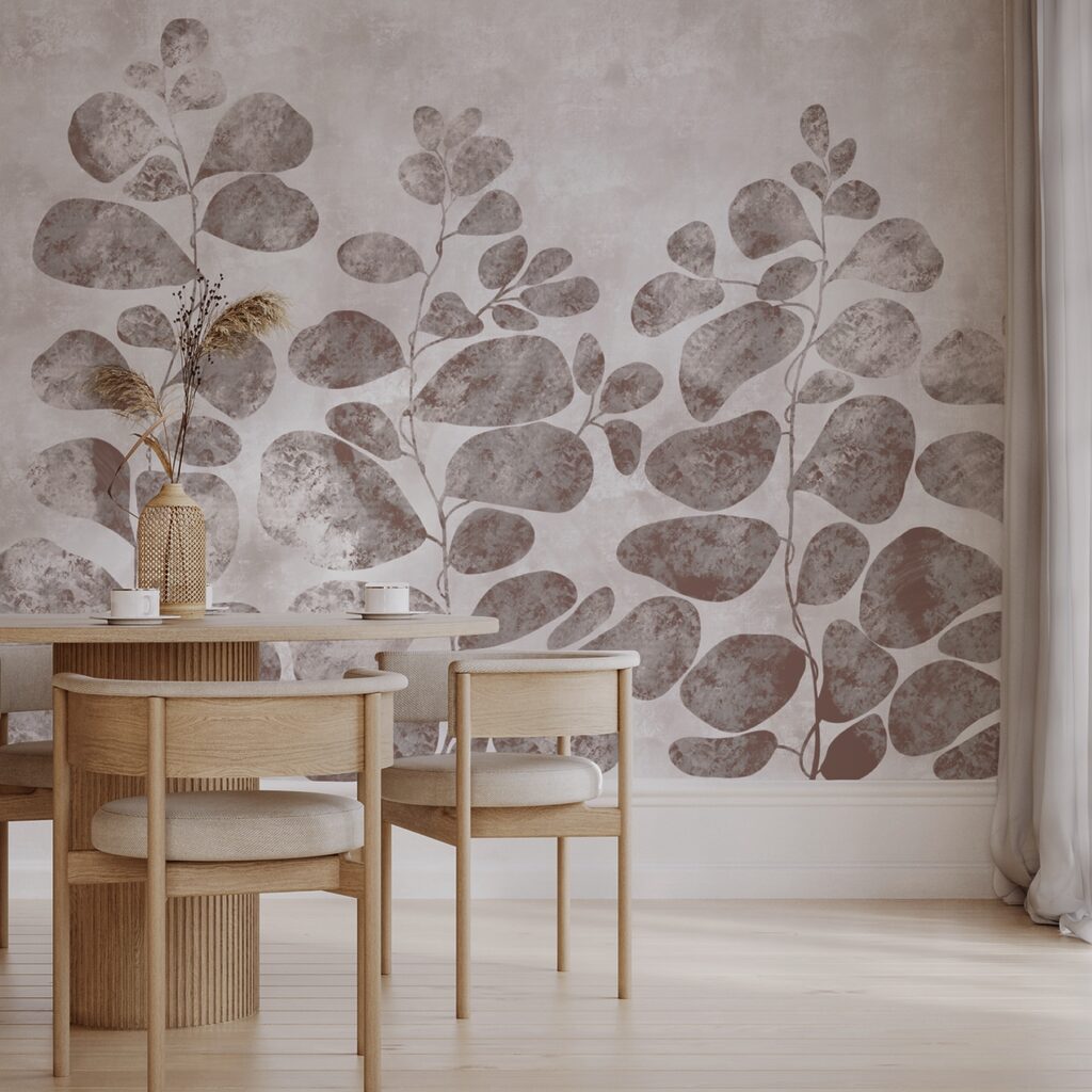 Suaves hojas sobre un fondo apagado