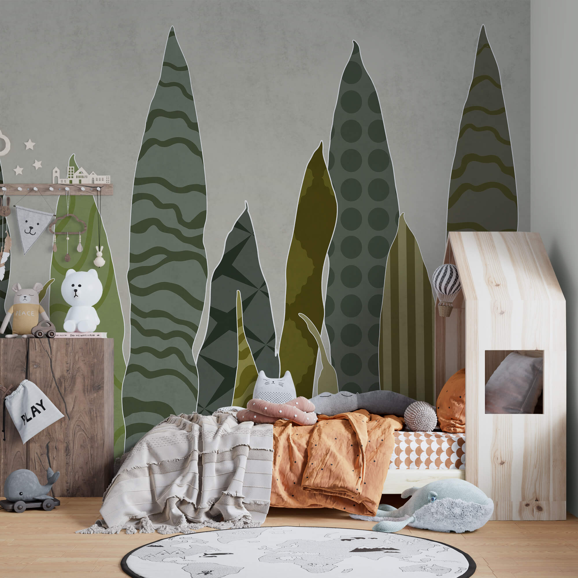 Grupo de hojas verdes