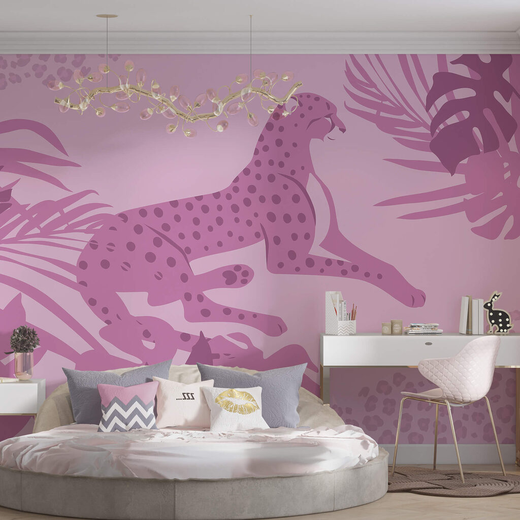 Guepardo morado con manchas rosas Guepardo morado con manchas rosas