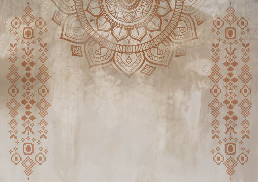 Mandala blanco y marrón