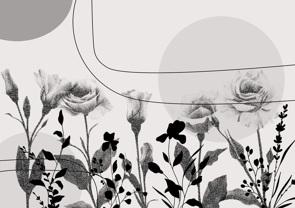Imagen de flores en blanco y negro Imagen de flores en blanco y negro