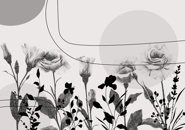 Imagen de flores en blanco y negro Imagen de flores en blanco y negro