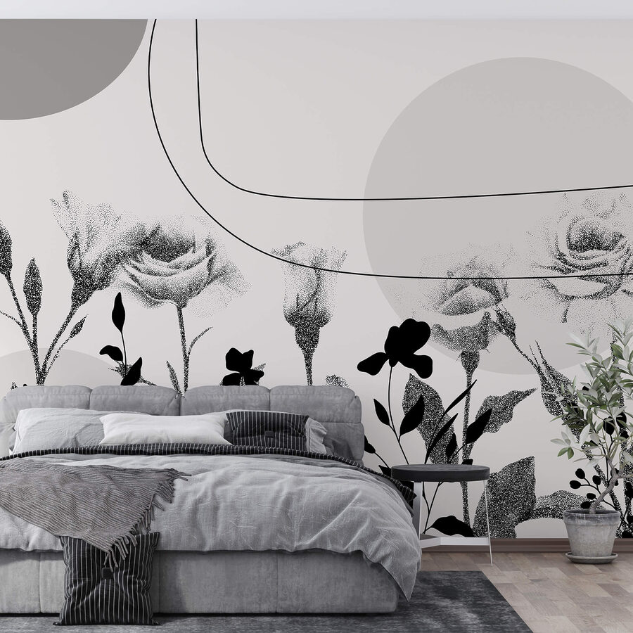 Imagen de flores en blanco y negro