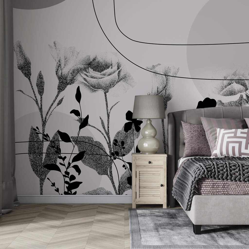 Imagen de flores en blanco y negro