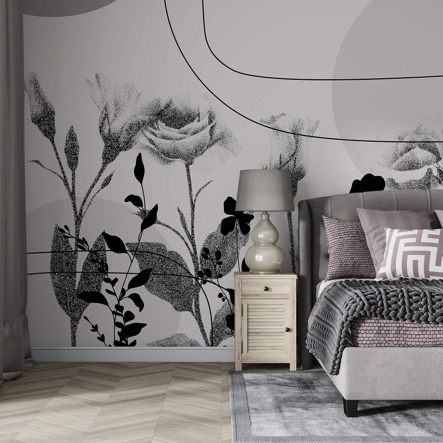 Imagen de flores en blanco y negro