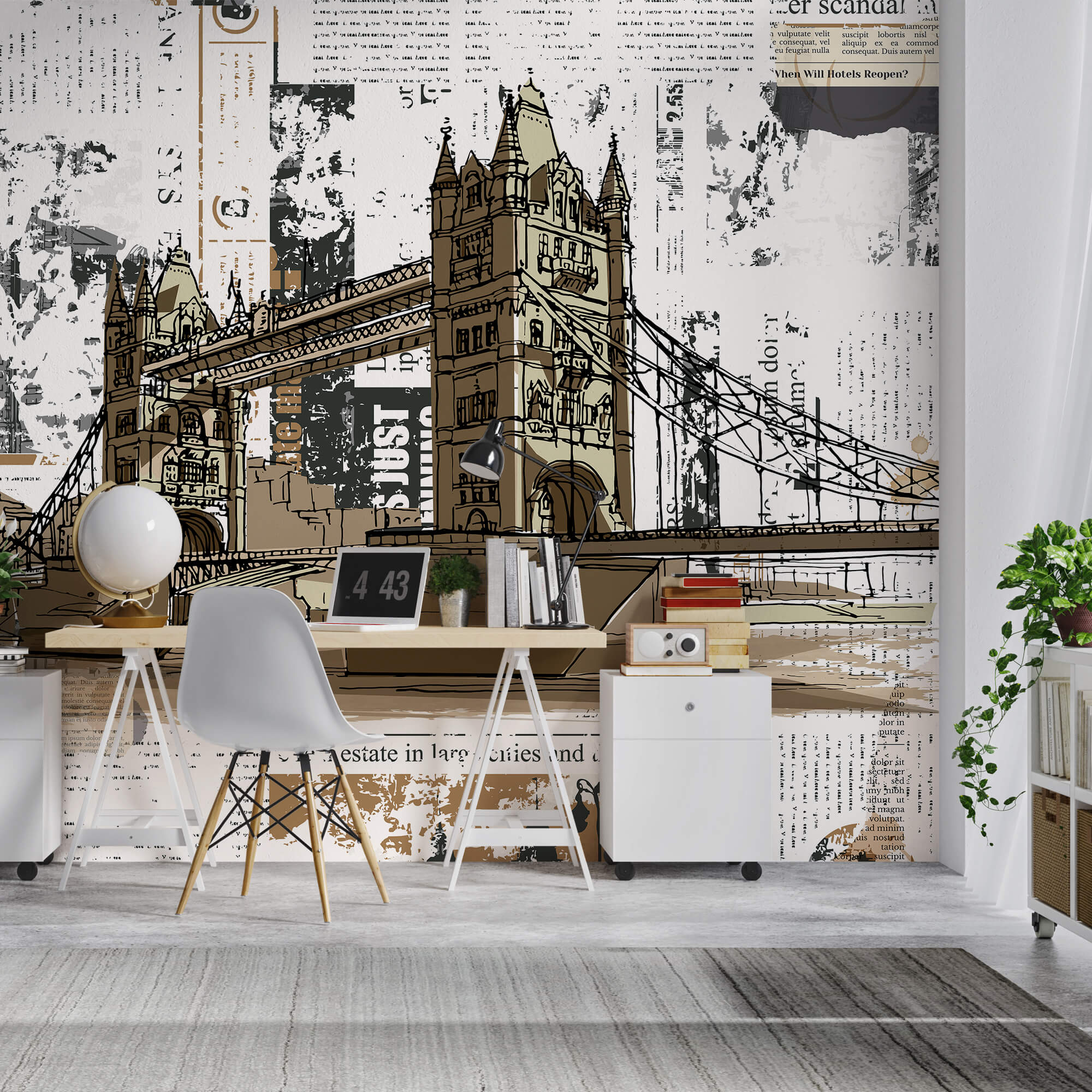 Dibujo de un puente sobre un río