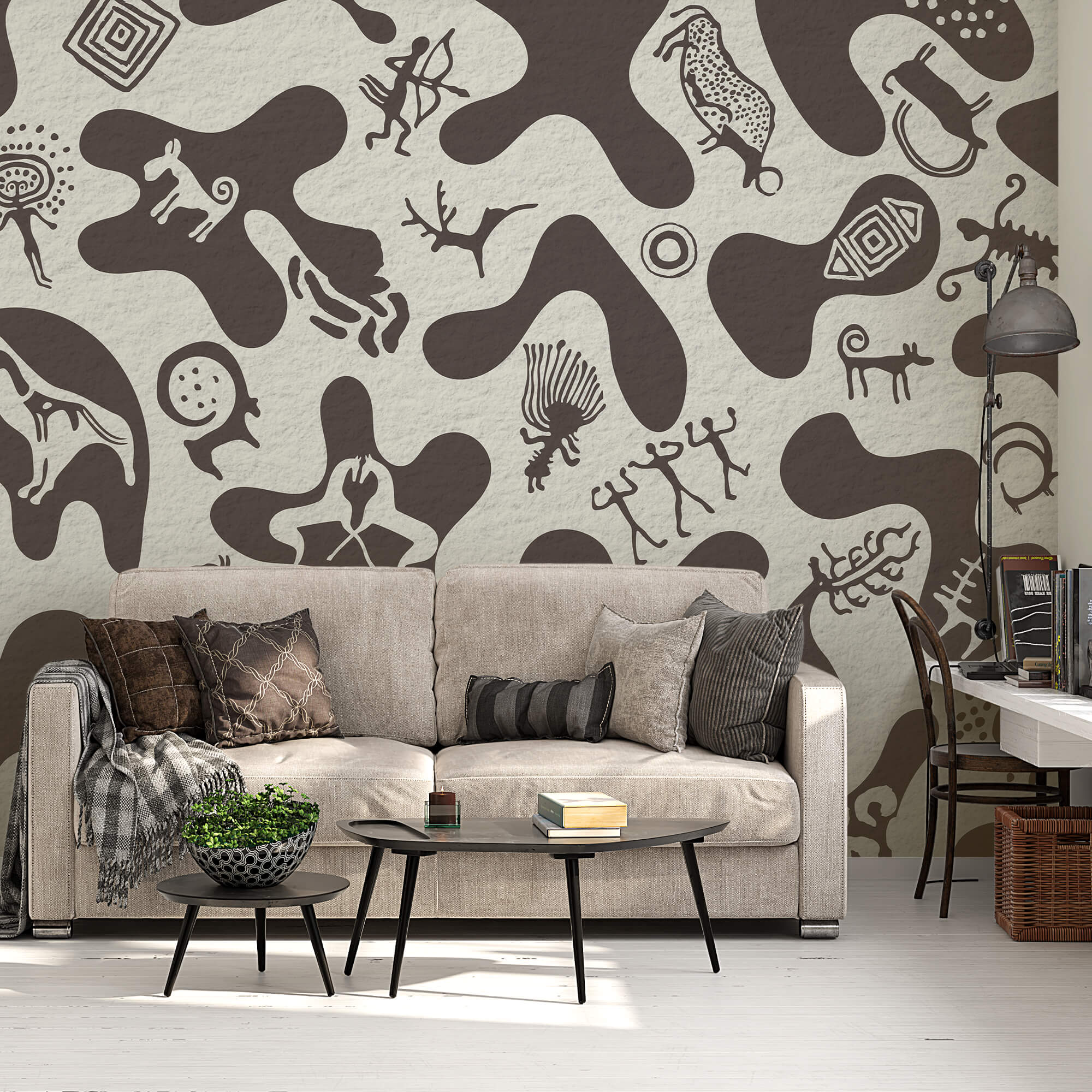 Patrón de dibujos sobre una superficie