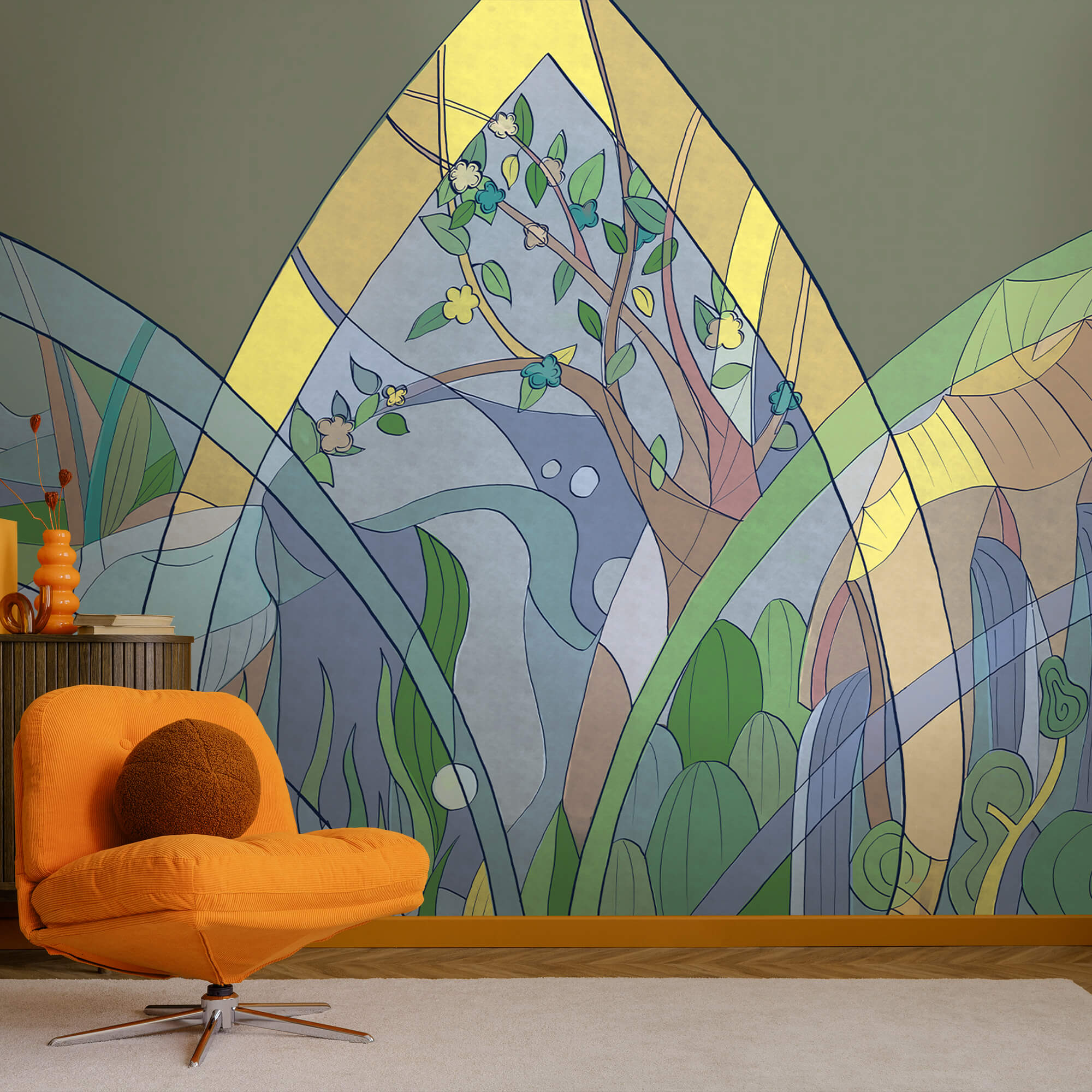 Arte colorista de árboles y plantas Arte colorista de árboles y plantas
