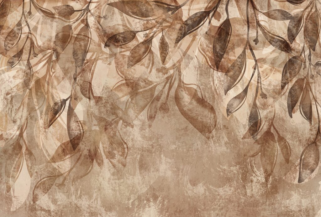 Brown and white floral pattern
