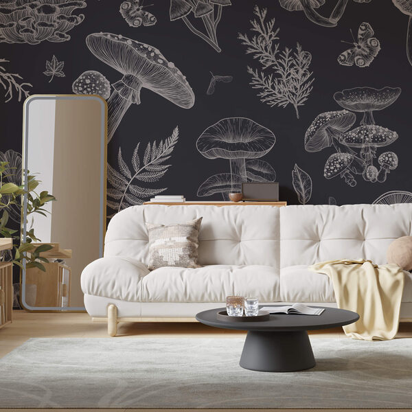 Patrón de setas y hojas