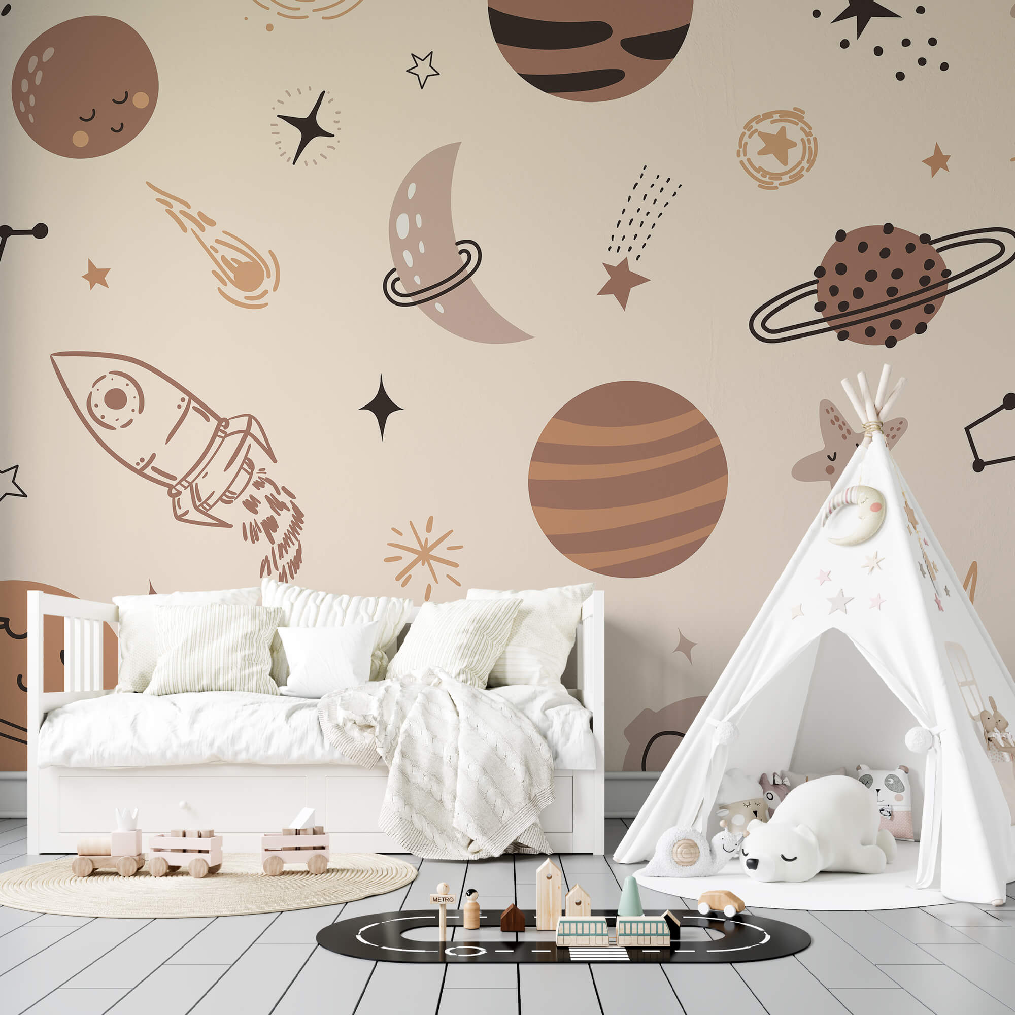 Patrón de planetas y estrellas