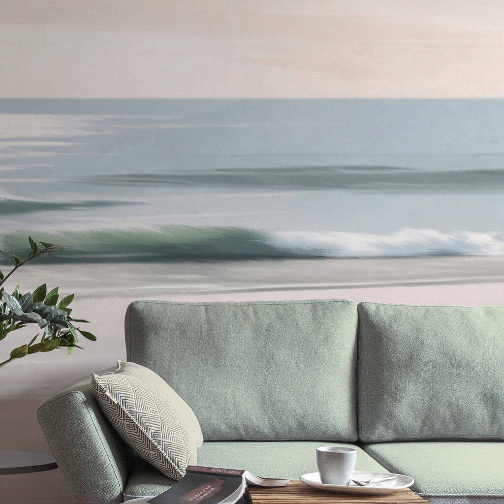 Playa con olas y arena