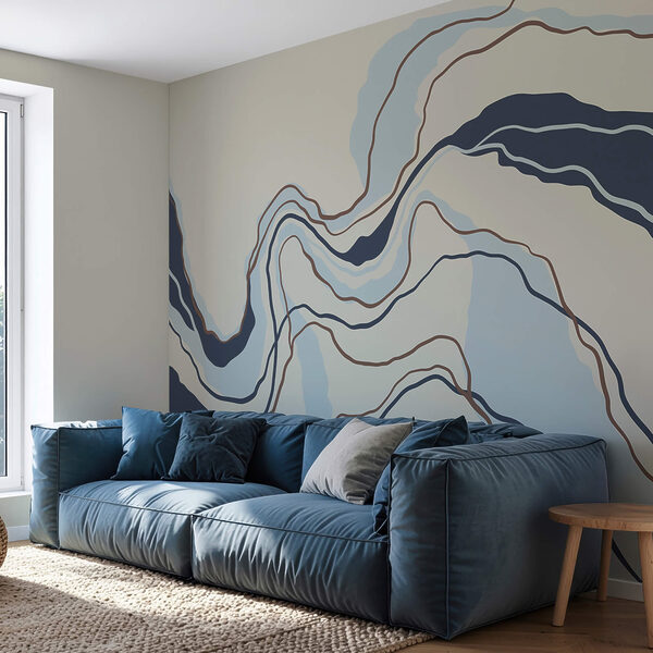 Líneas fluidas en tonos serenos