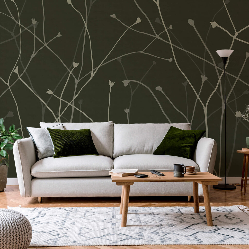 Ramas delicadas sobre un fondo oscuro