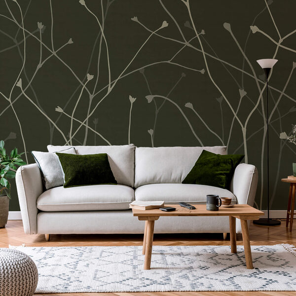 Ramas delicadas sobre un fondo oscuro