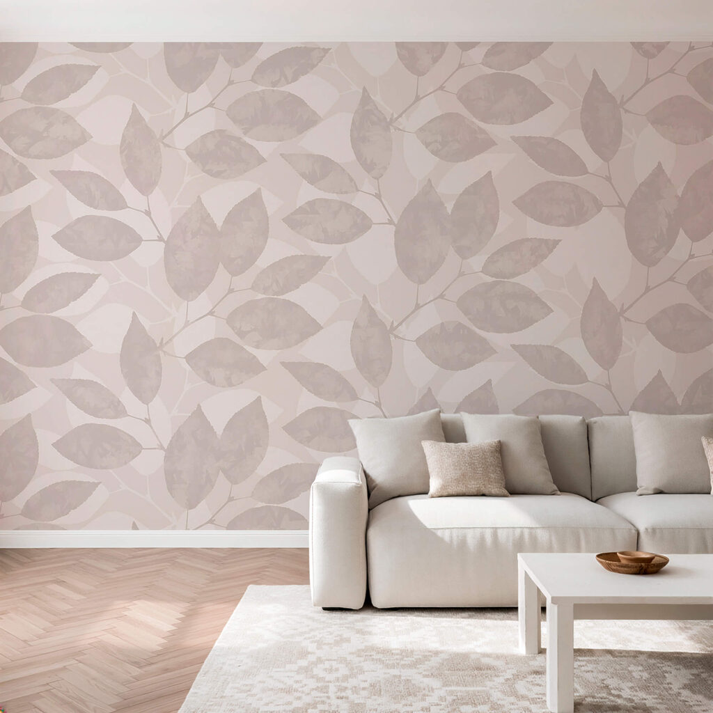 Patrón de hojas sobre fondo blanco