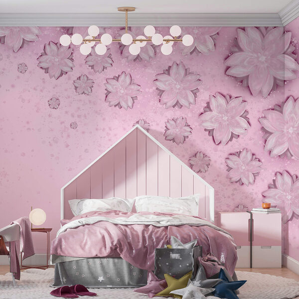 Fondo rosa con flores